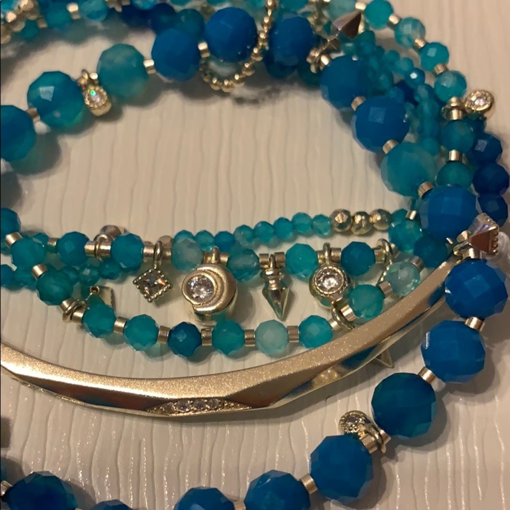 Kendra Scott supak bracelet set gold turquoise - Picture 3 of 3